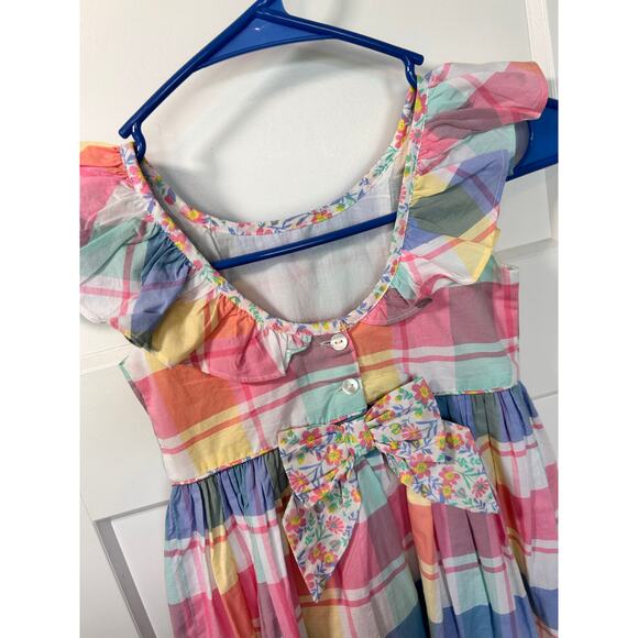 NWT Tommy Bahama Kids Girls Pastel Plaid Ruffle Sleeveless Dress Multicolor SZ 5 - Picture 6 of 12